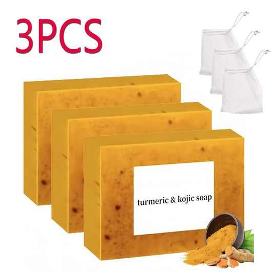 3PCS Turmeric Soap,Deep Cleansingsoap,Moisturizing Soap for Face &Body,Body Wash & Soap for Women& Men